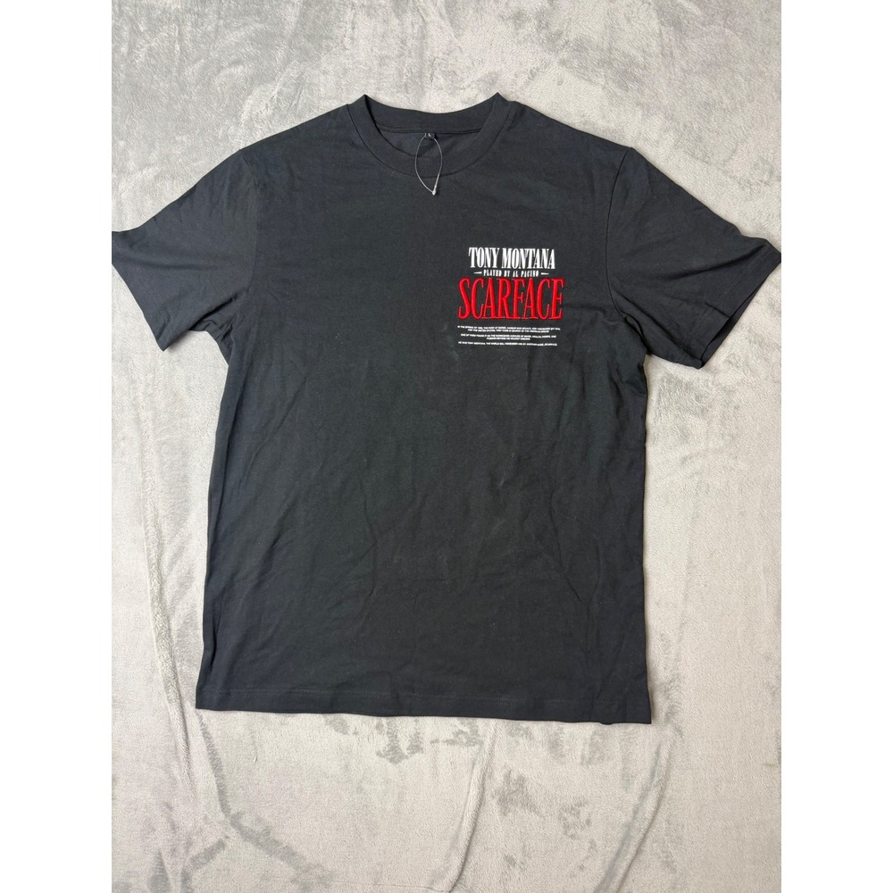 Scarface T Shirt Mens Large Black Tony Montana Movie Graphic Short Sleeve Tee
